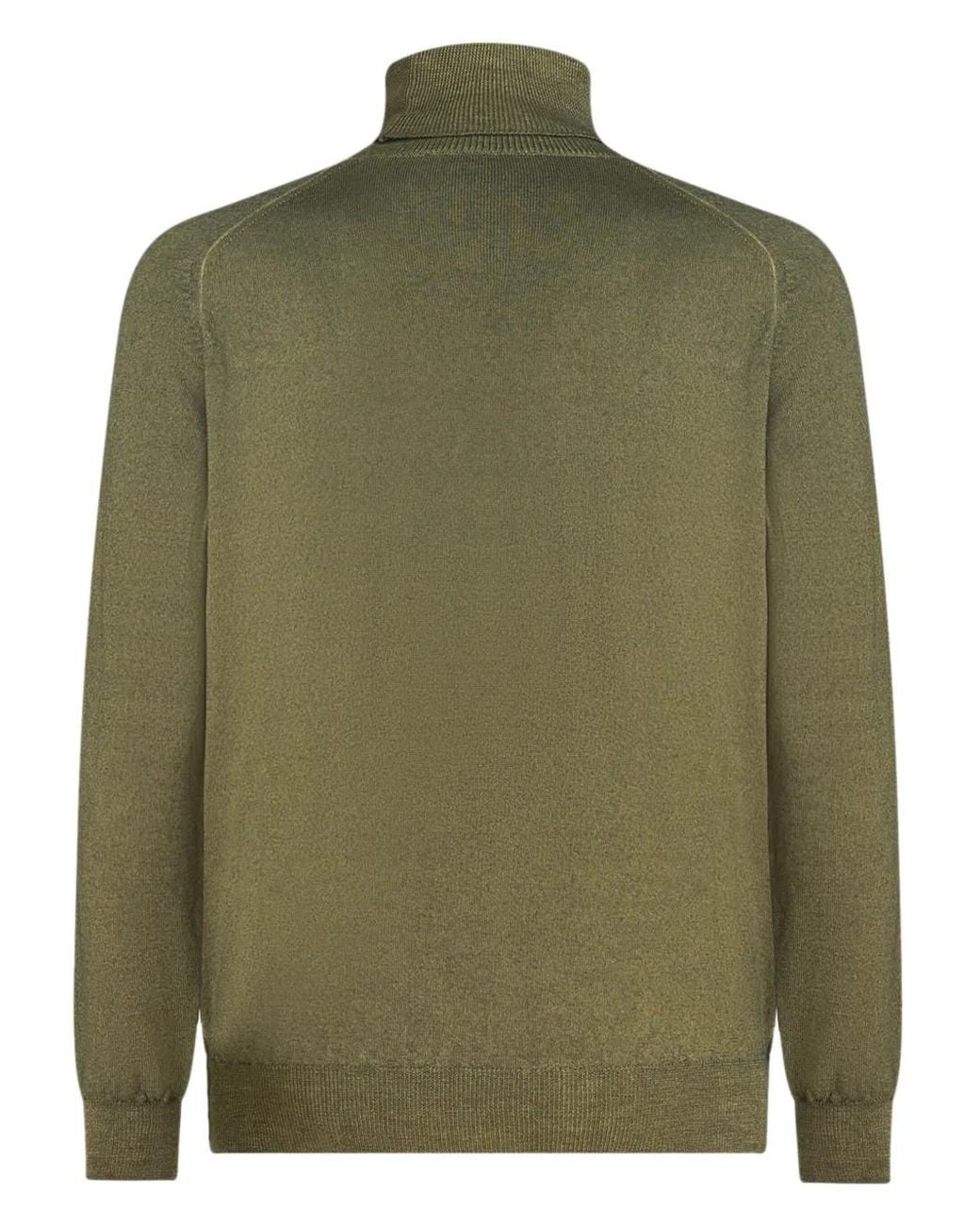 Etro Green Pegaso-Embroidered Roll-Neck Jumper for men