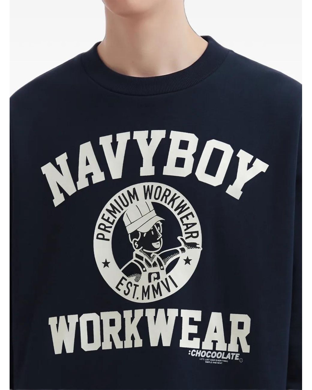 Chocoolate Blue Graphic-Print Sweatshirt for men