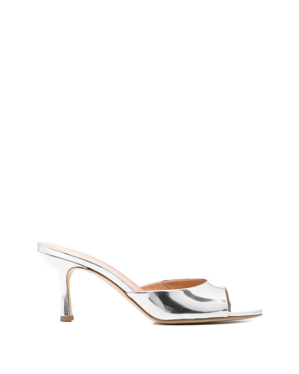The Seller White Metallic Open-Toe Mules