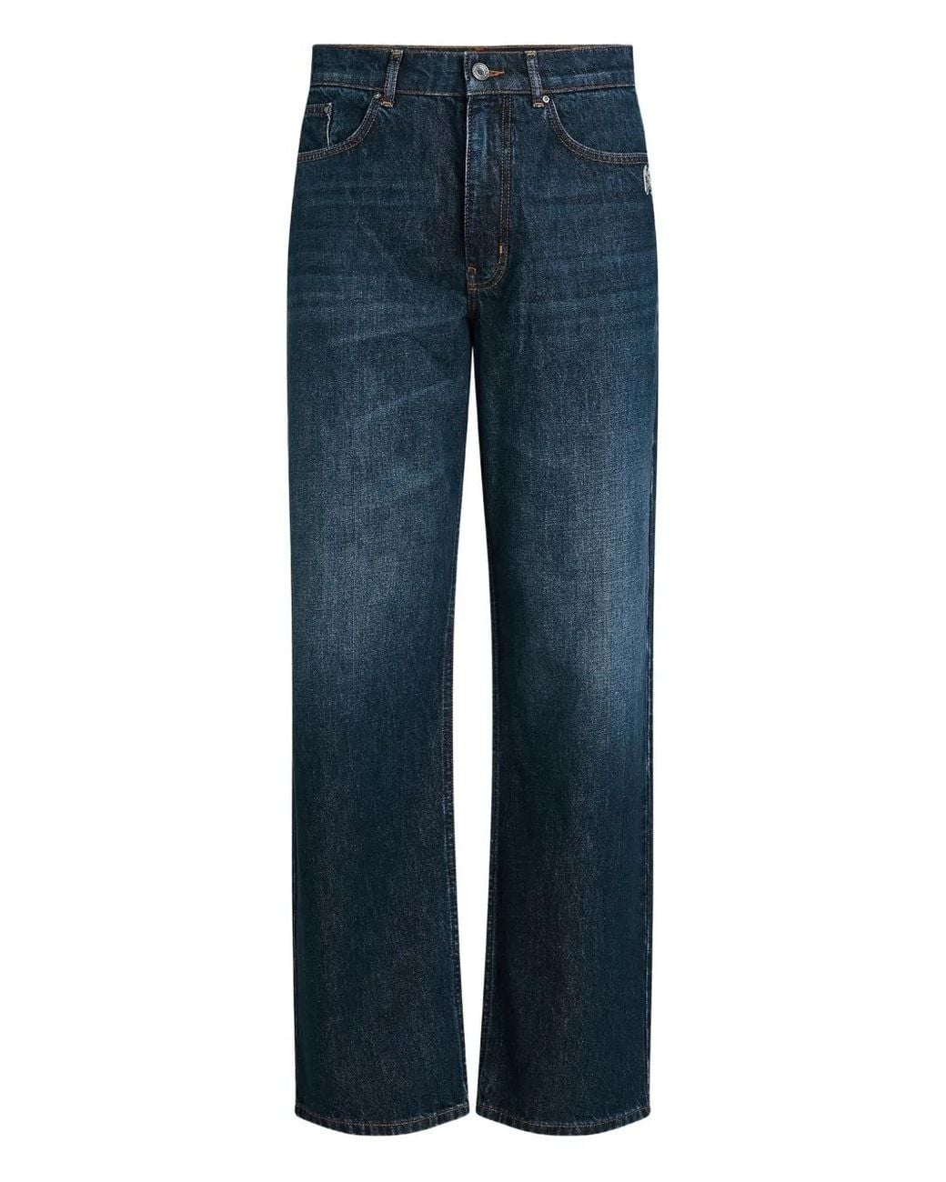 Karl Lagerfeld Blue Logo-Patch Jeans for men