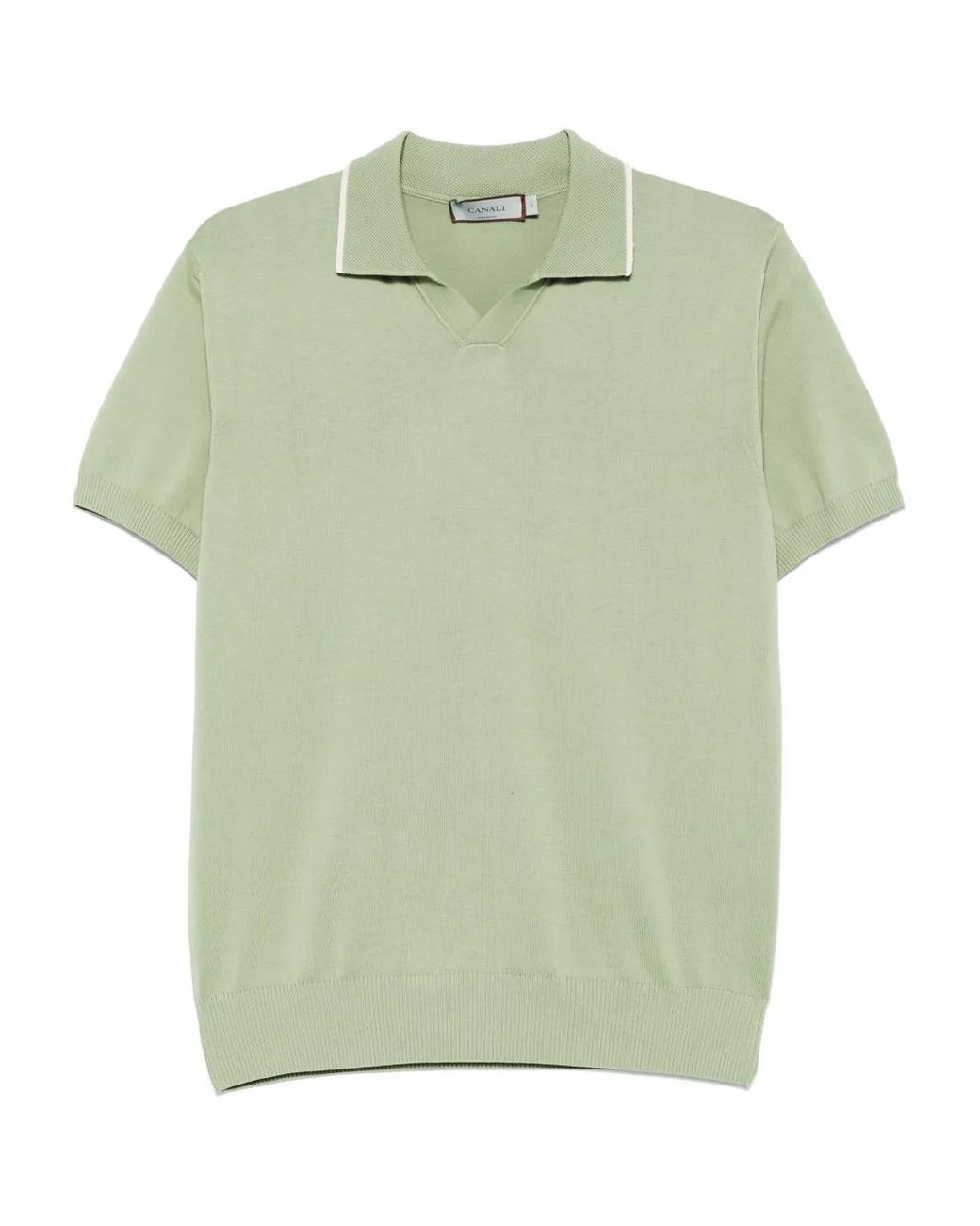 Canali Green Knitted T-Shirt for men