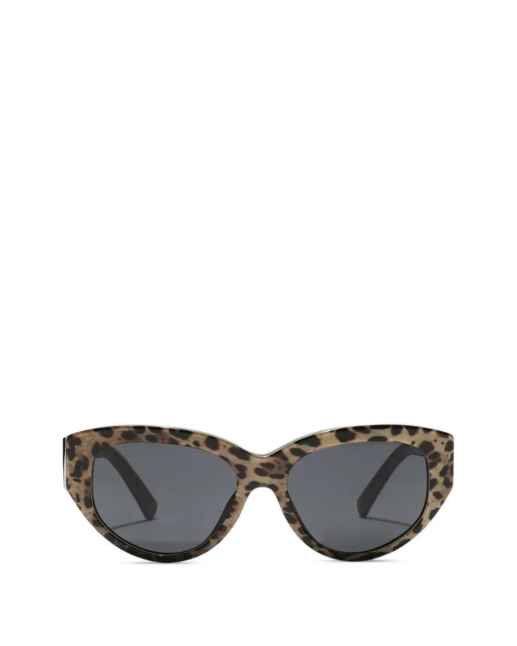 Dolce & Gabbana Gray Leopard-Print Cat-Eye Sunglasses
