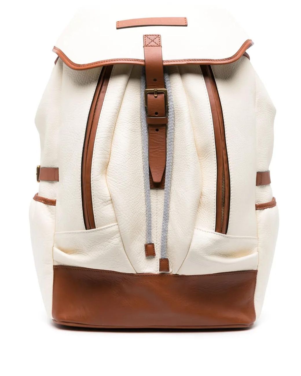 Brunello Cucinelli Brown Leather Backpack for men