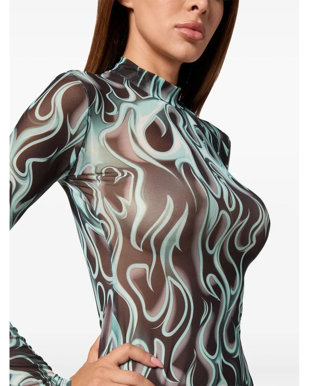 Robe Courte Flame Philipp Plein en coloris Green