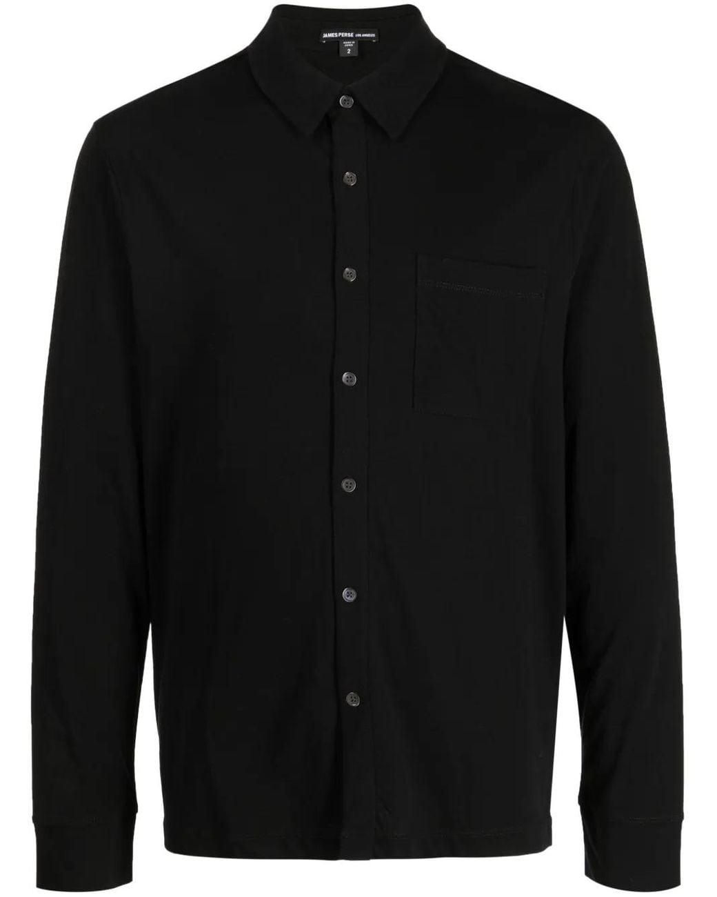 James Perse Black L/S Clean Finish Jersey Shirt for men
