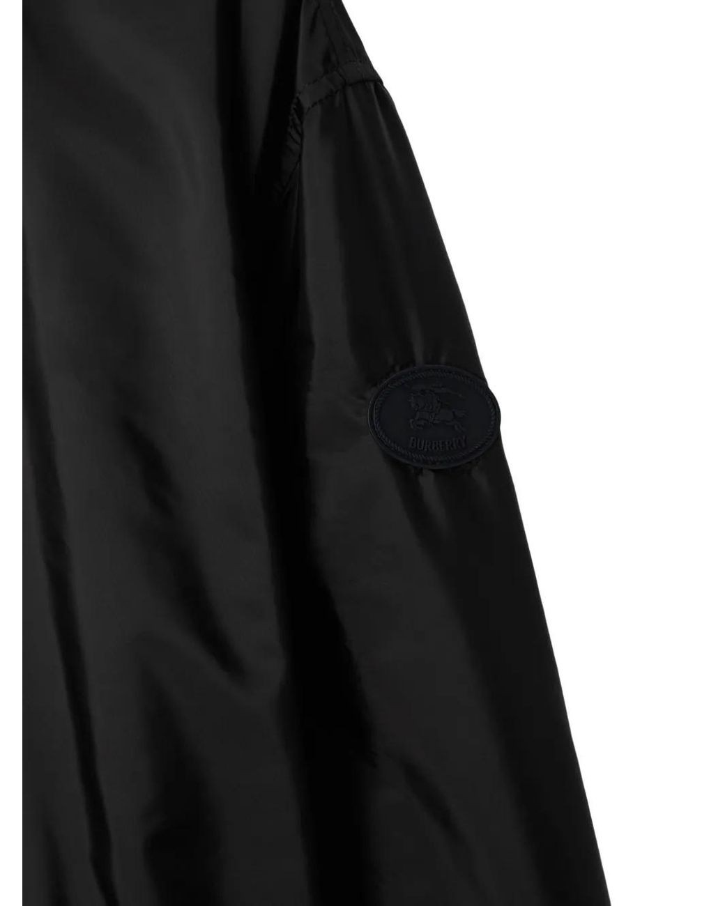 Burberry Zwarte Verborgen Capuchon Jas Check Detail in het Black