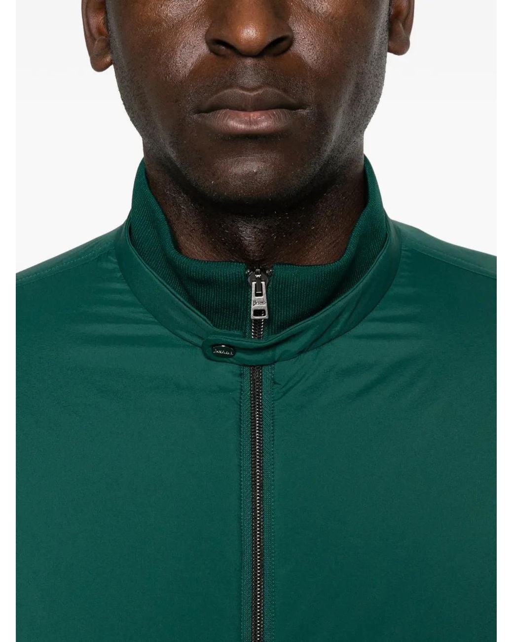 Herno Green Polyamide Bomber Liscio Ecoage for men