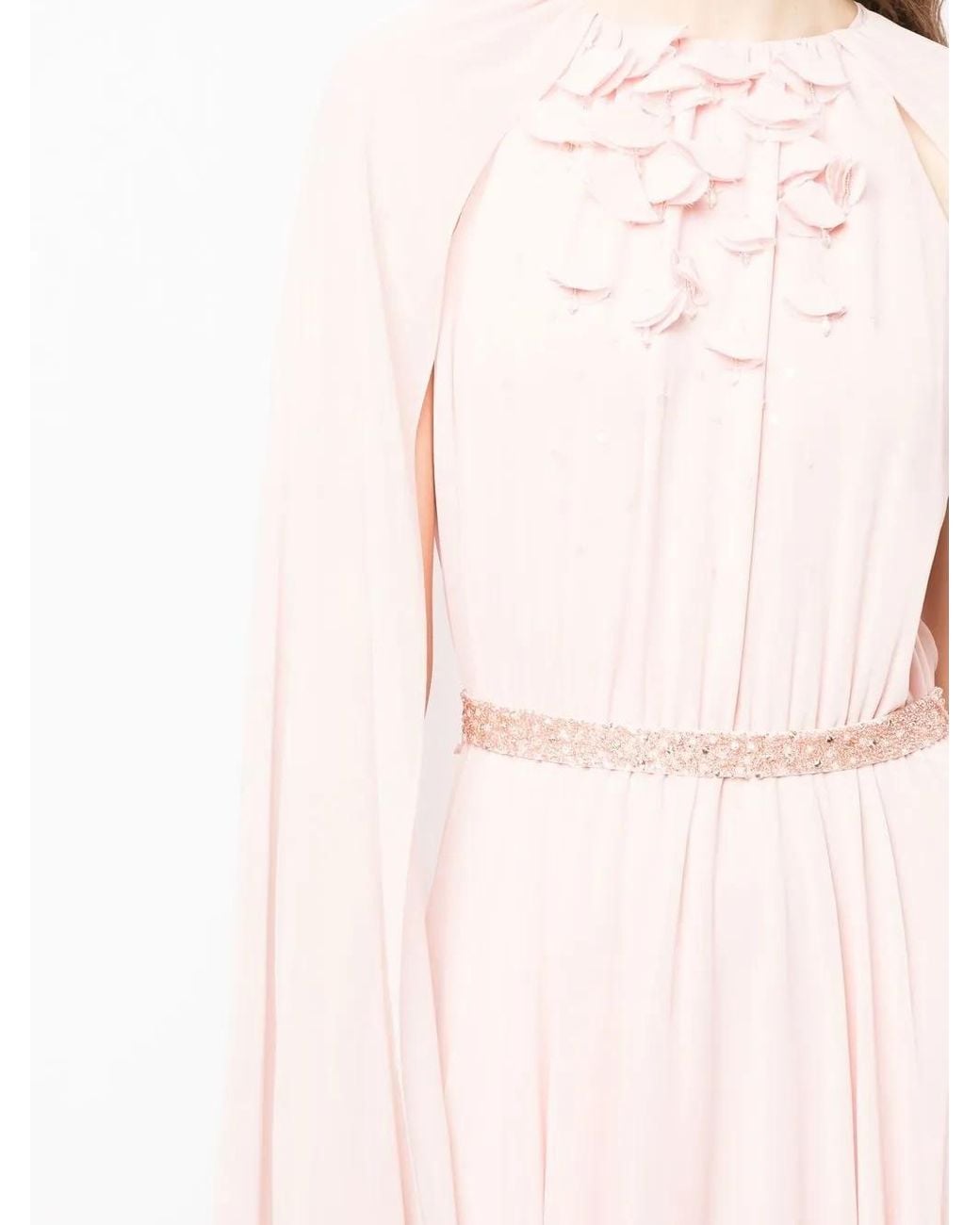 Sachin & Babi Pink Belladonna Cape Gown