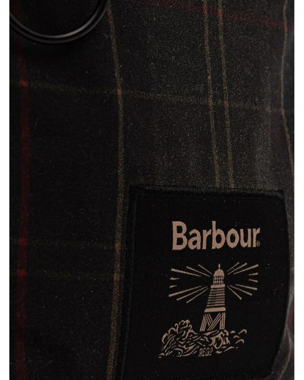 Barbour Black Field Tartan Waxed Crossbody Bag