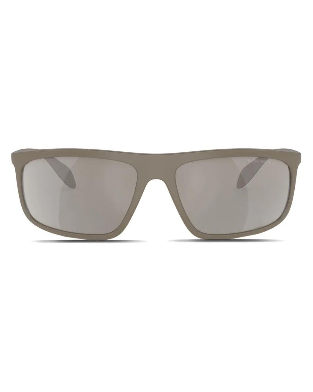 Emporio Armani Gray Shield-Frame Sunglasses for men