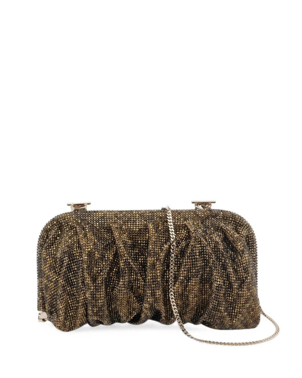 Benedetta Bruzziches Brown Venus Crystal-Embellished Ruched Cross Bosy Bag