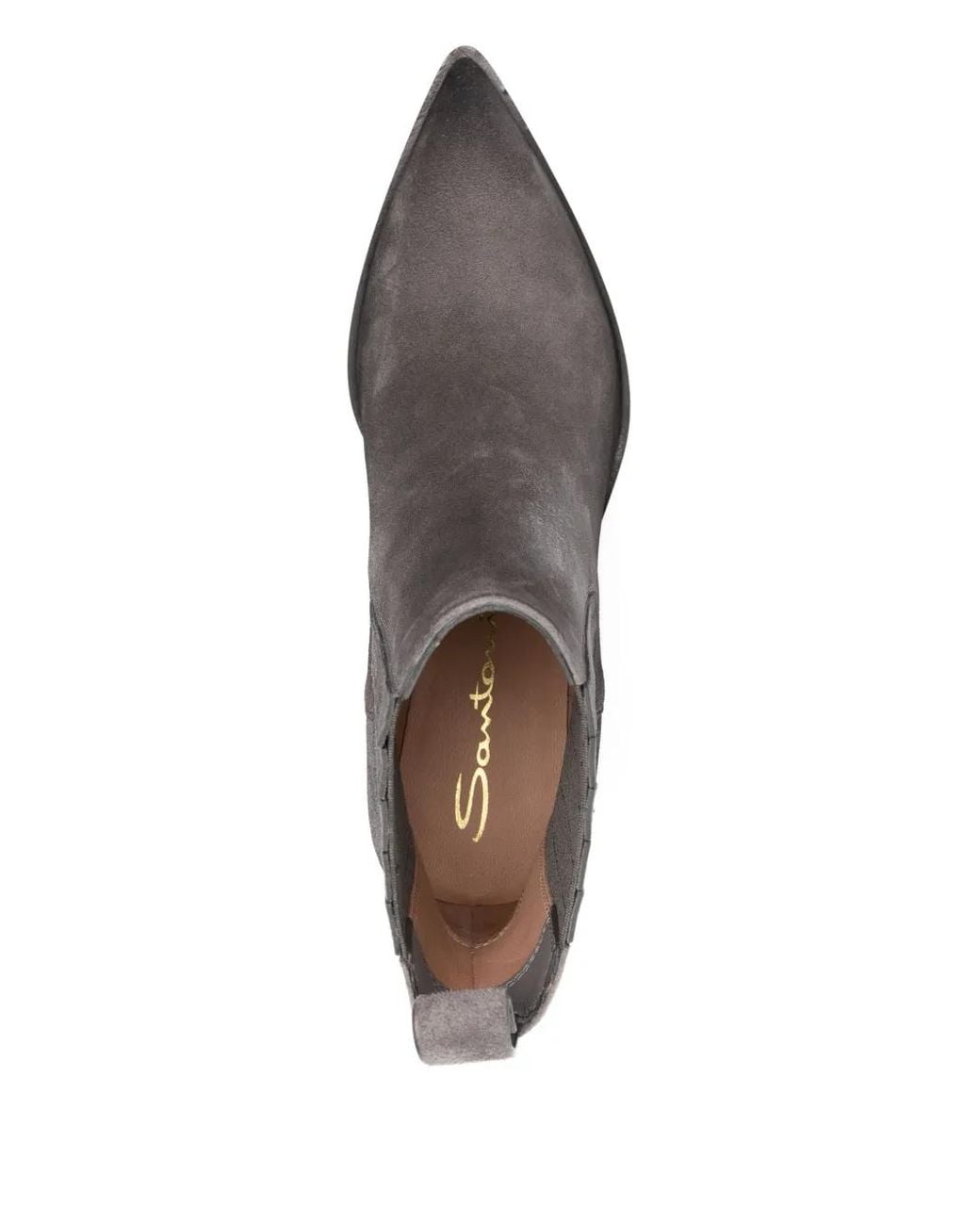 Santoni Brown 60Mm Pointed-Toe Suede Chelsea Boots