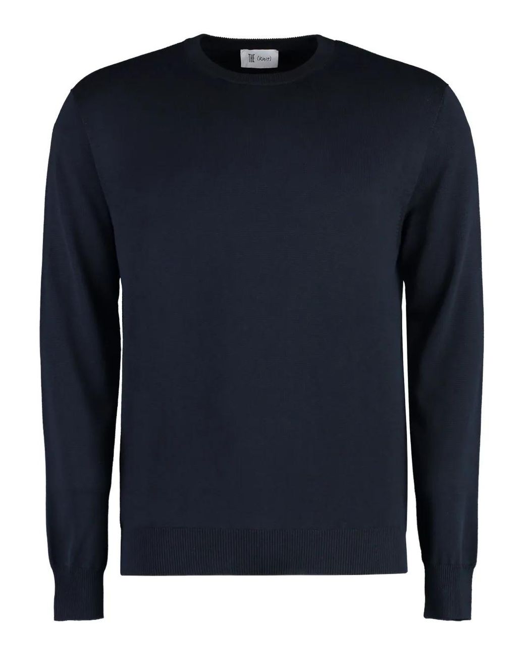 THE (Alphabet) Blue Ribbed-Knit Sweater for men