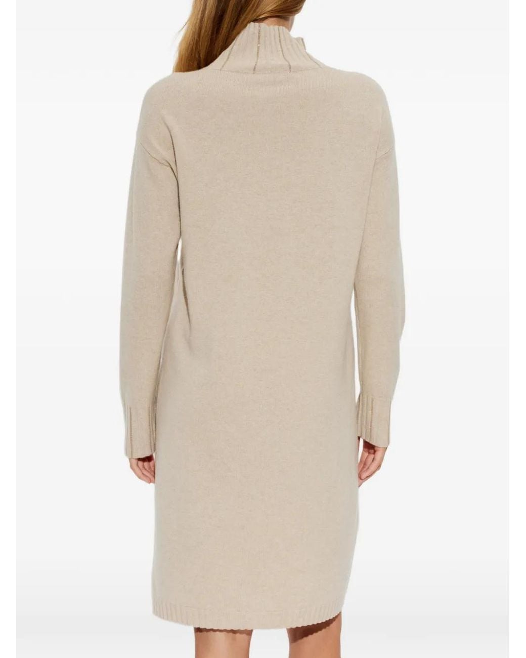 Fabiana Filippi White Bead-Embellished High-Neck Mini Dress