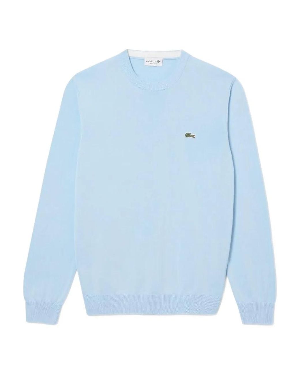 Lacoste Blue Logo-Patch Crew-Neck Sweater for men