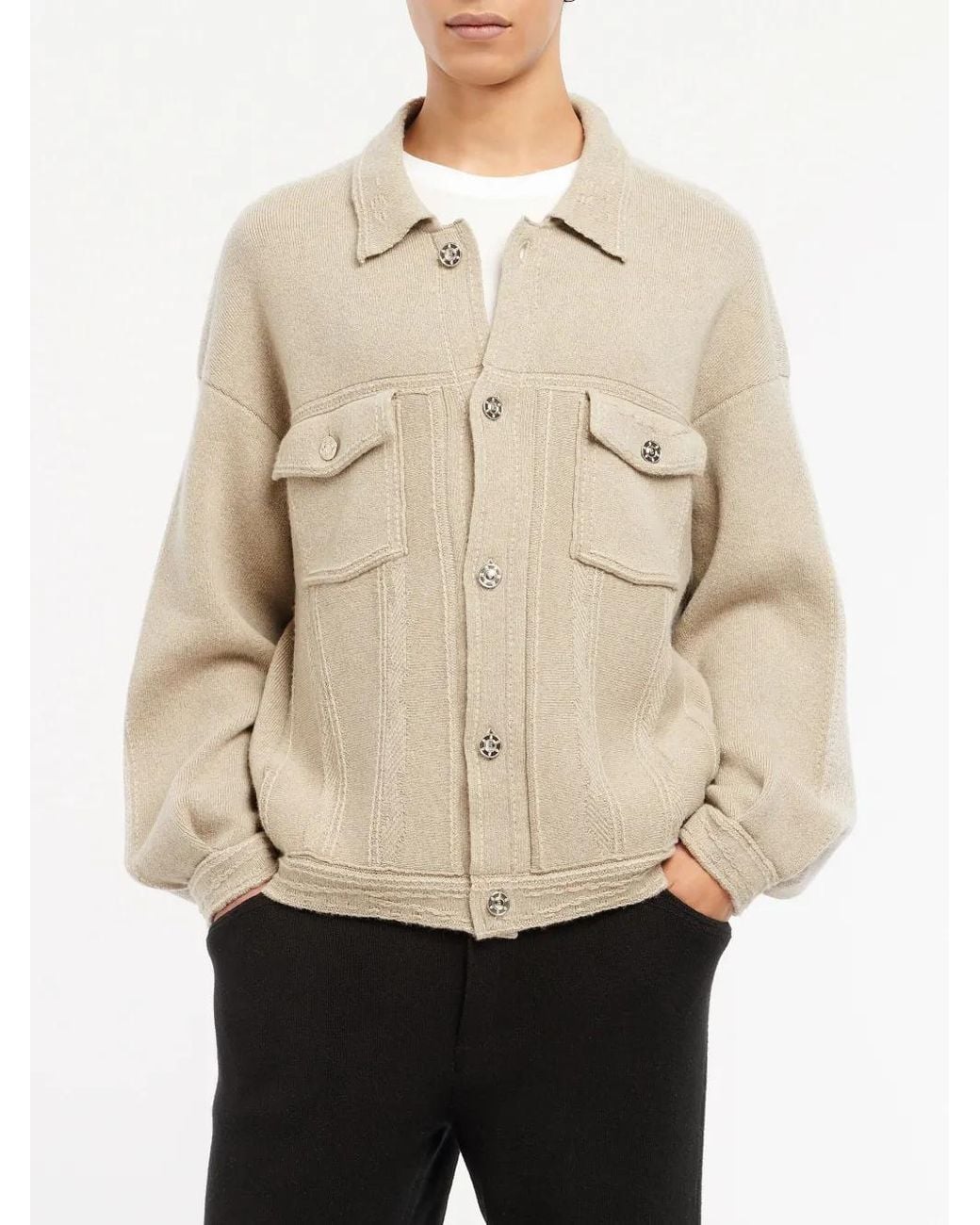 Barrie Natural Patchwork Denim Jacket for men