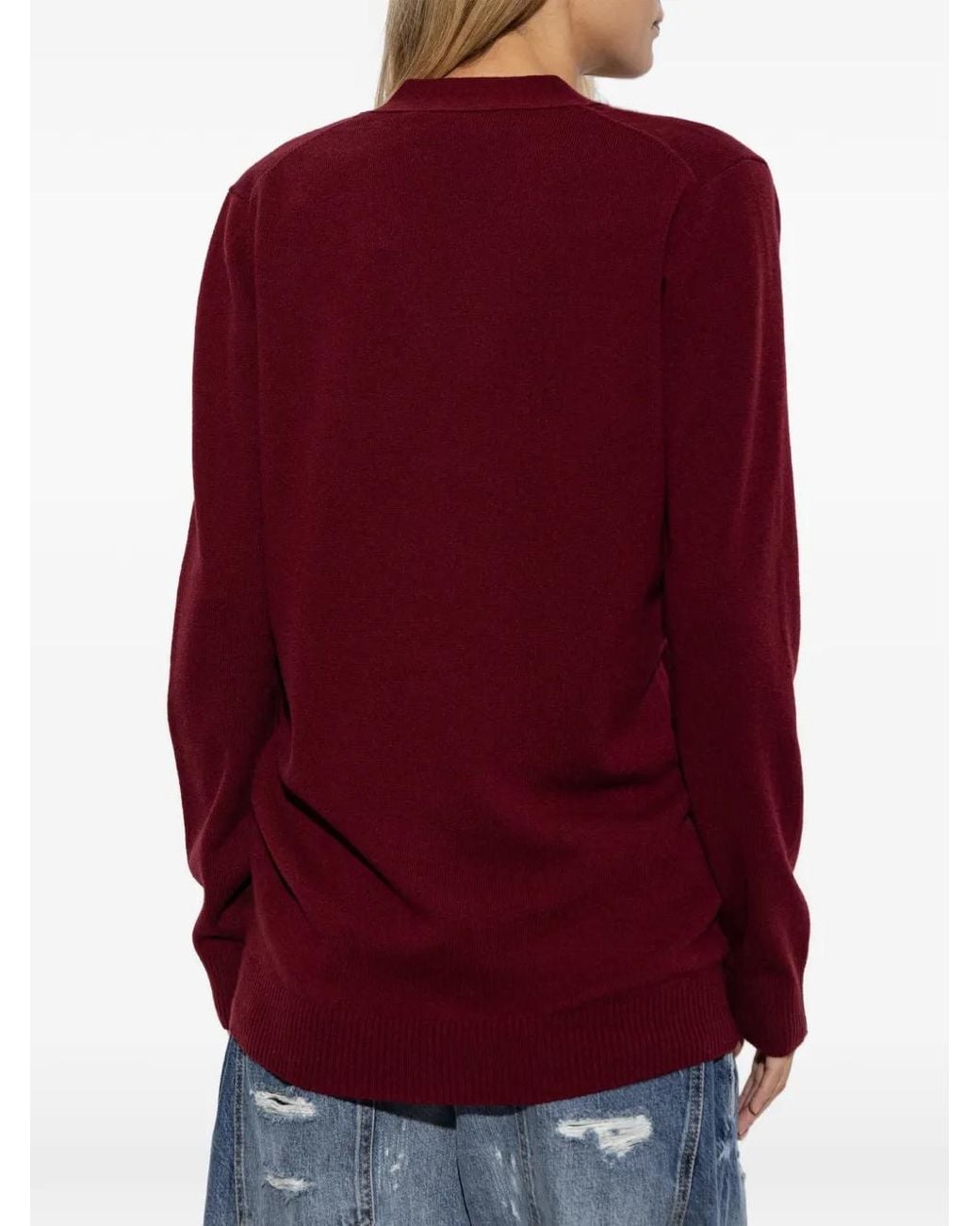 DSquared² Purple Logo-Embroidered V-Neck Cardigan