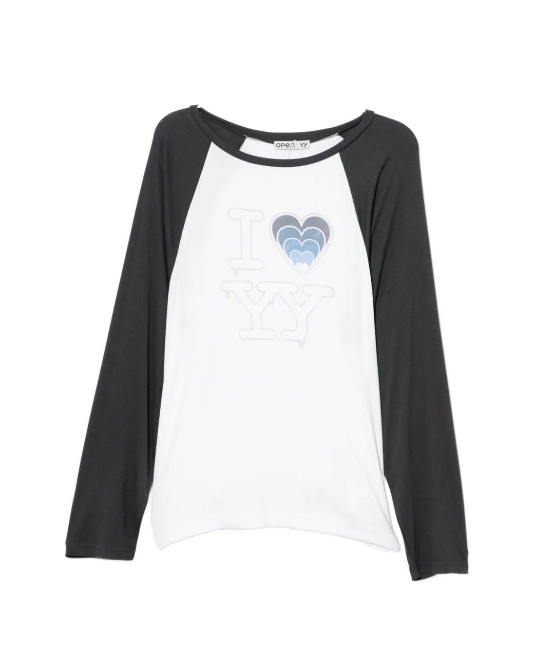 OPEN YY Black Logo-Print T-Shirt