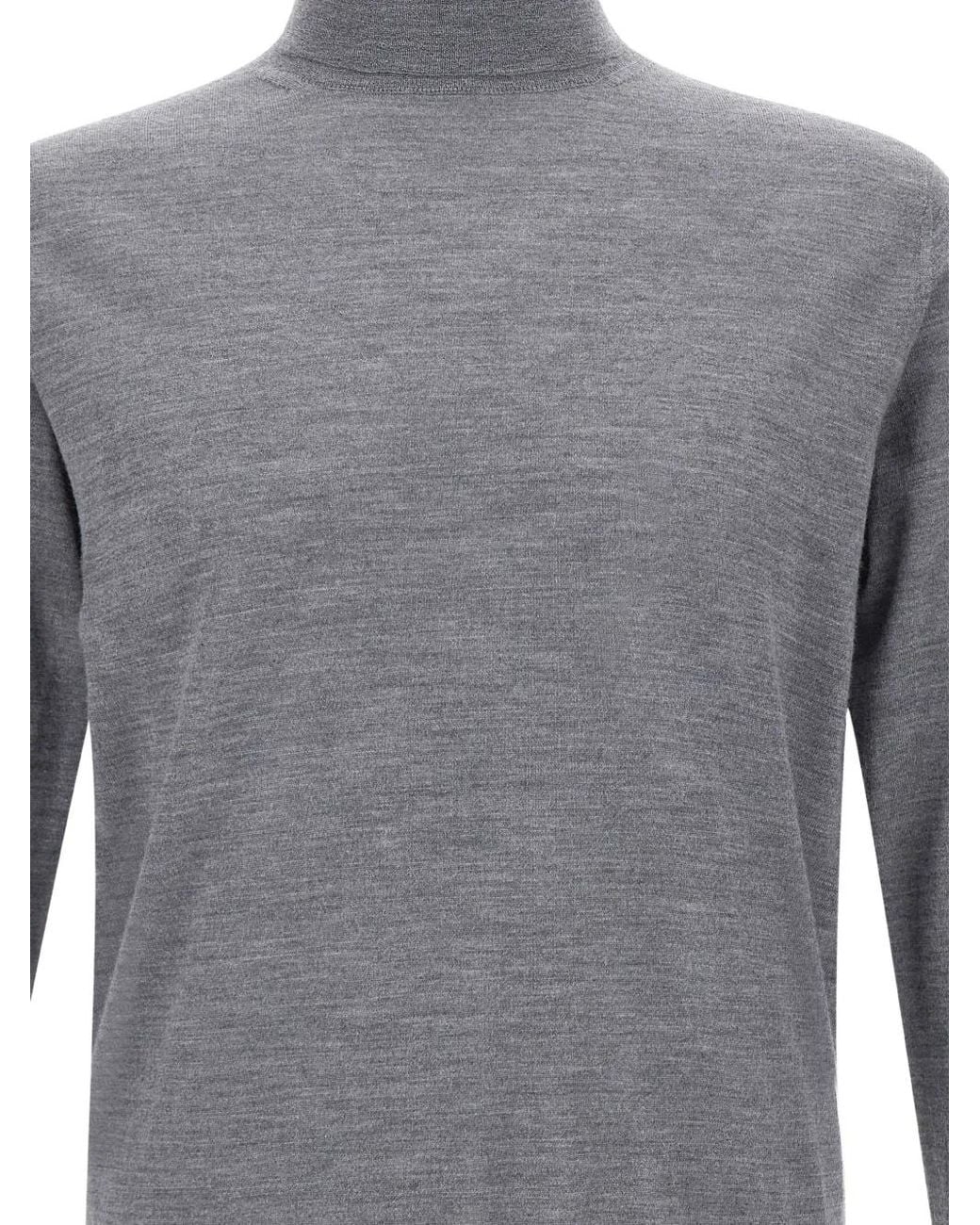 Kangra Gray Roll-Neck Wool Sweater for men