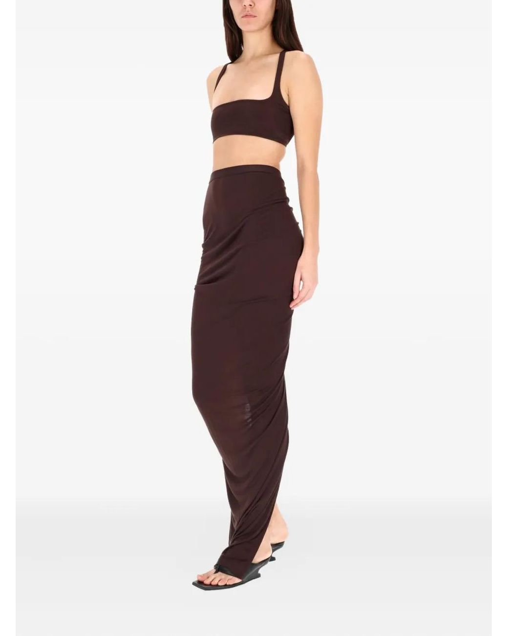Rick Owens Brown Square-Neck Top