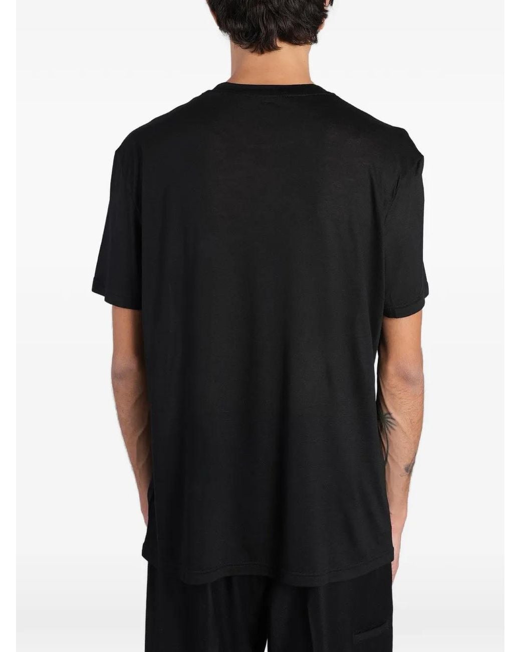 Low Brand Black Crew-Neck Short-Sleeve T-Shirt for men
