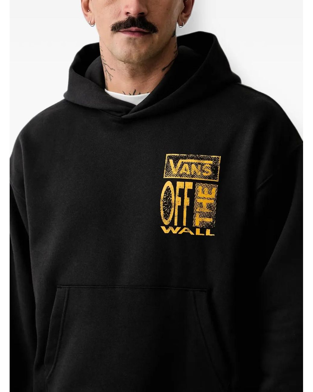 Vans Black Logo-Print Hoodie for men