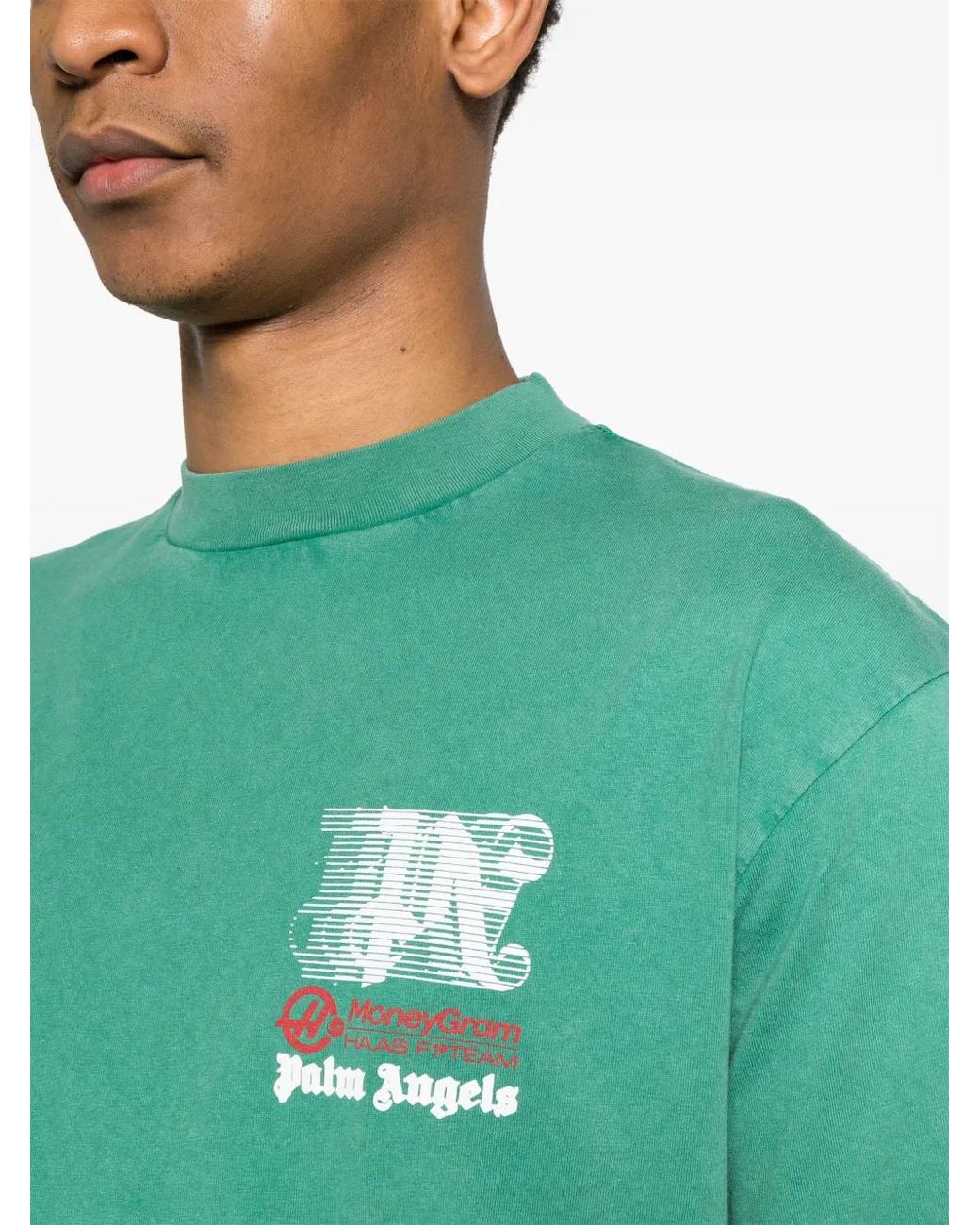 Palm Angels Green X Moneygram Haas F1 Cotton T-Shirt