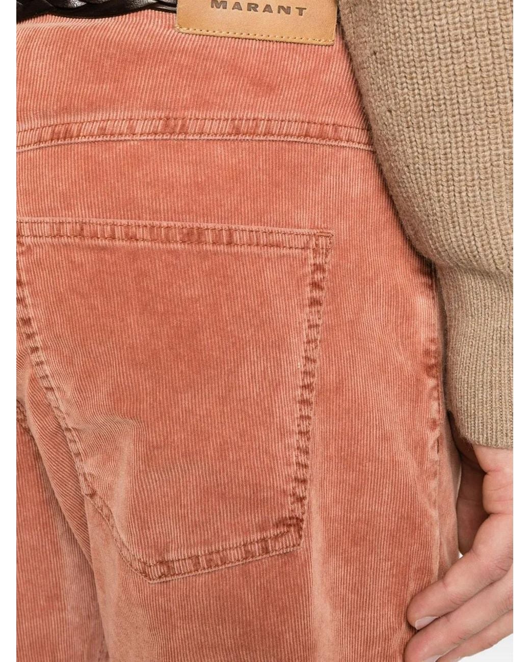 Isabel Marant Orange Corduroy Five-Pocket Trousers for men