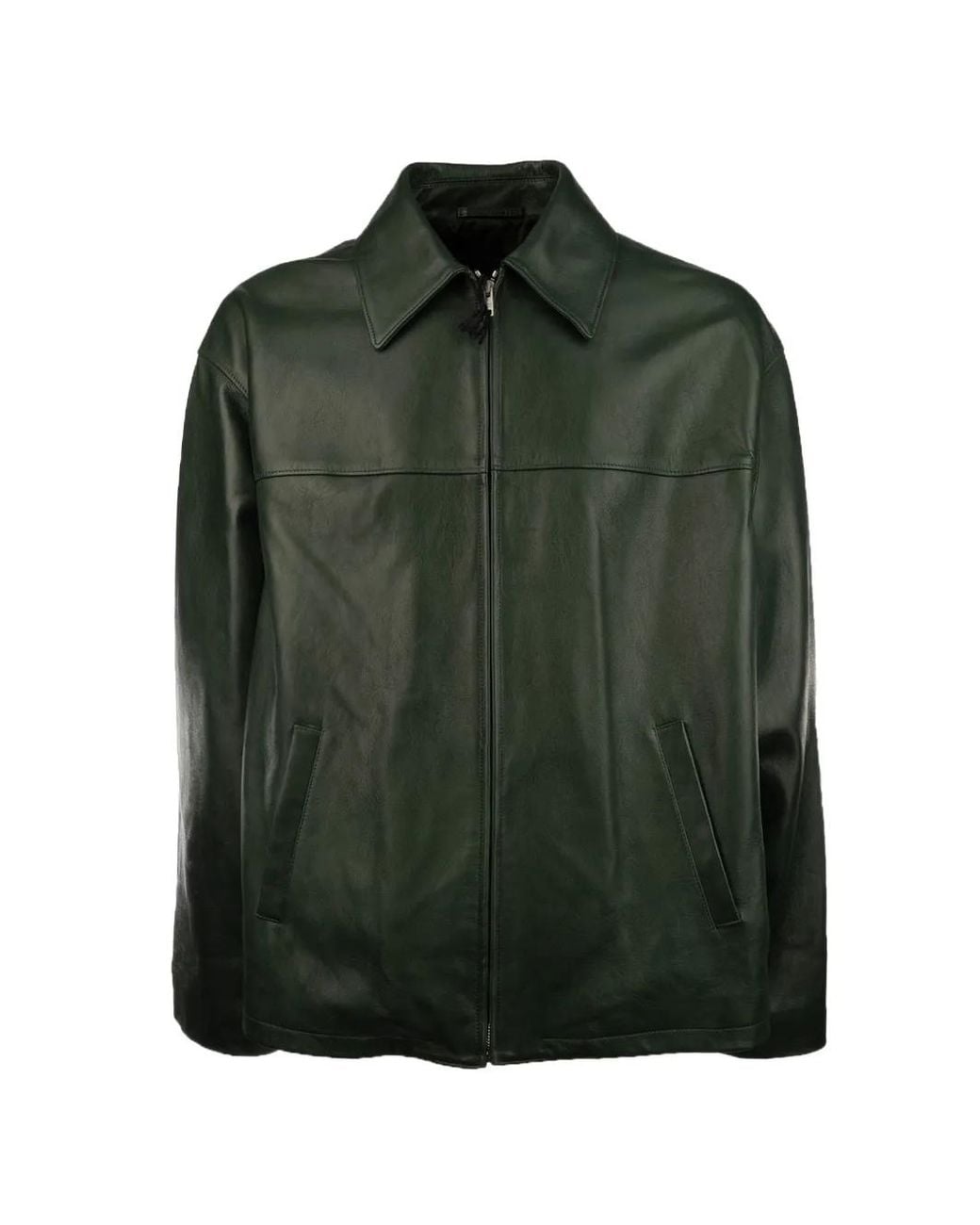 Prada Green Leather Jacket for men