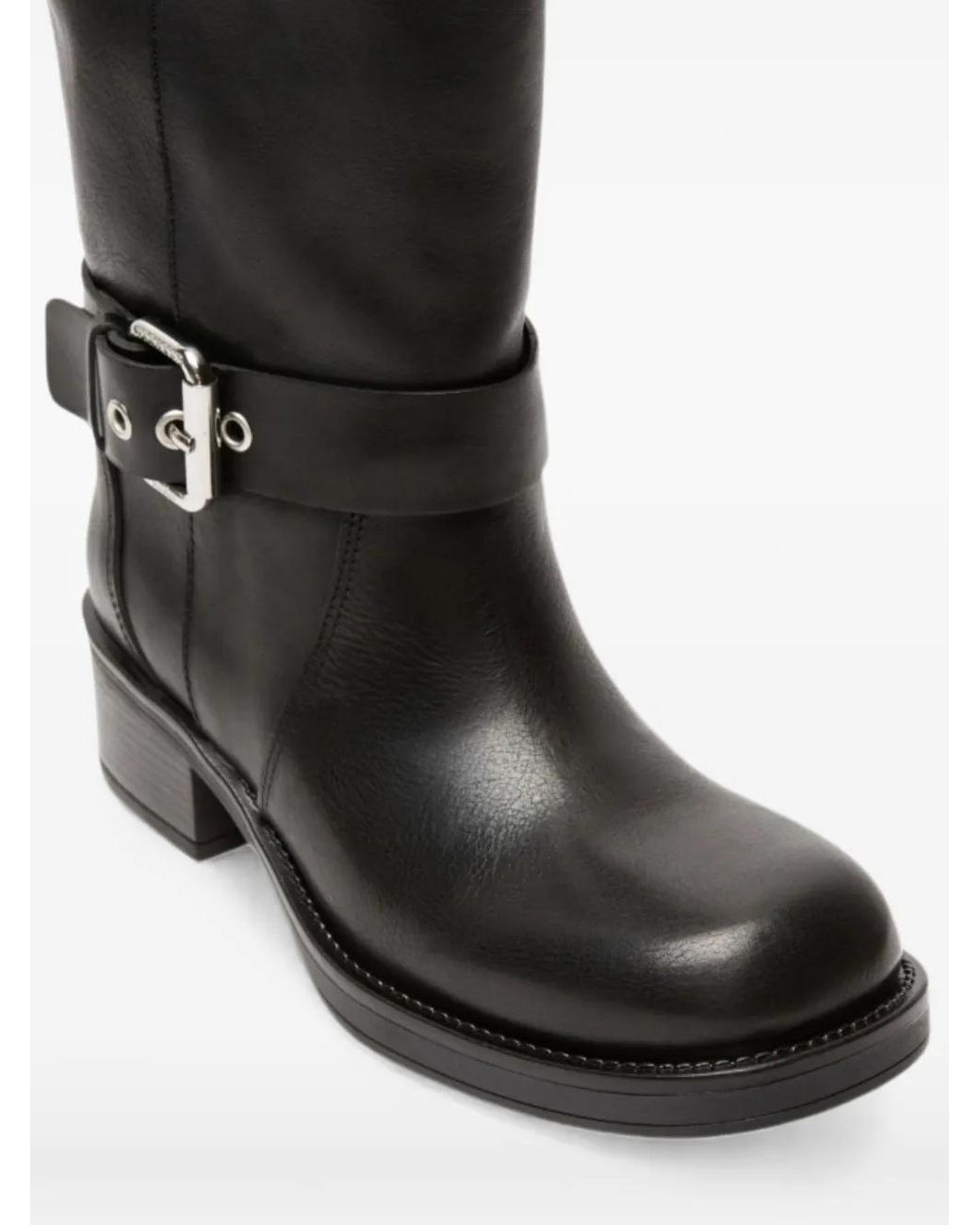 Weekend by Maxmara Black Bottes En Cuir À Détail De Boucle