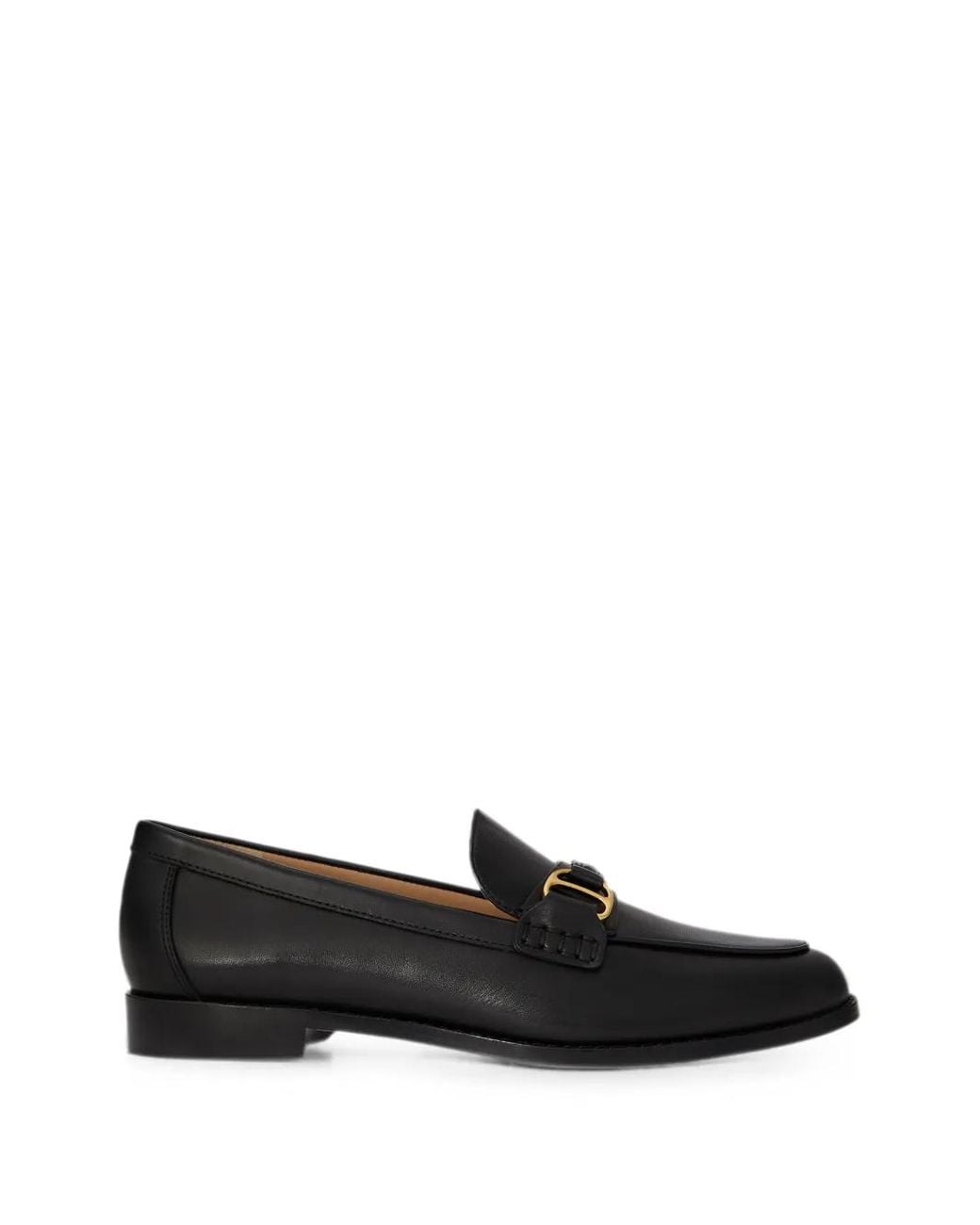 Ralph Lauren Black Tasha D-Ring Leather Loafers
