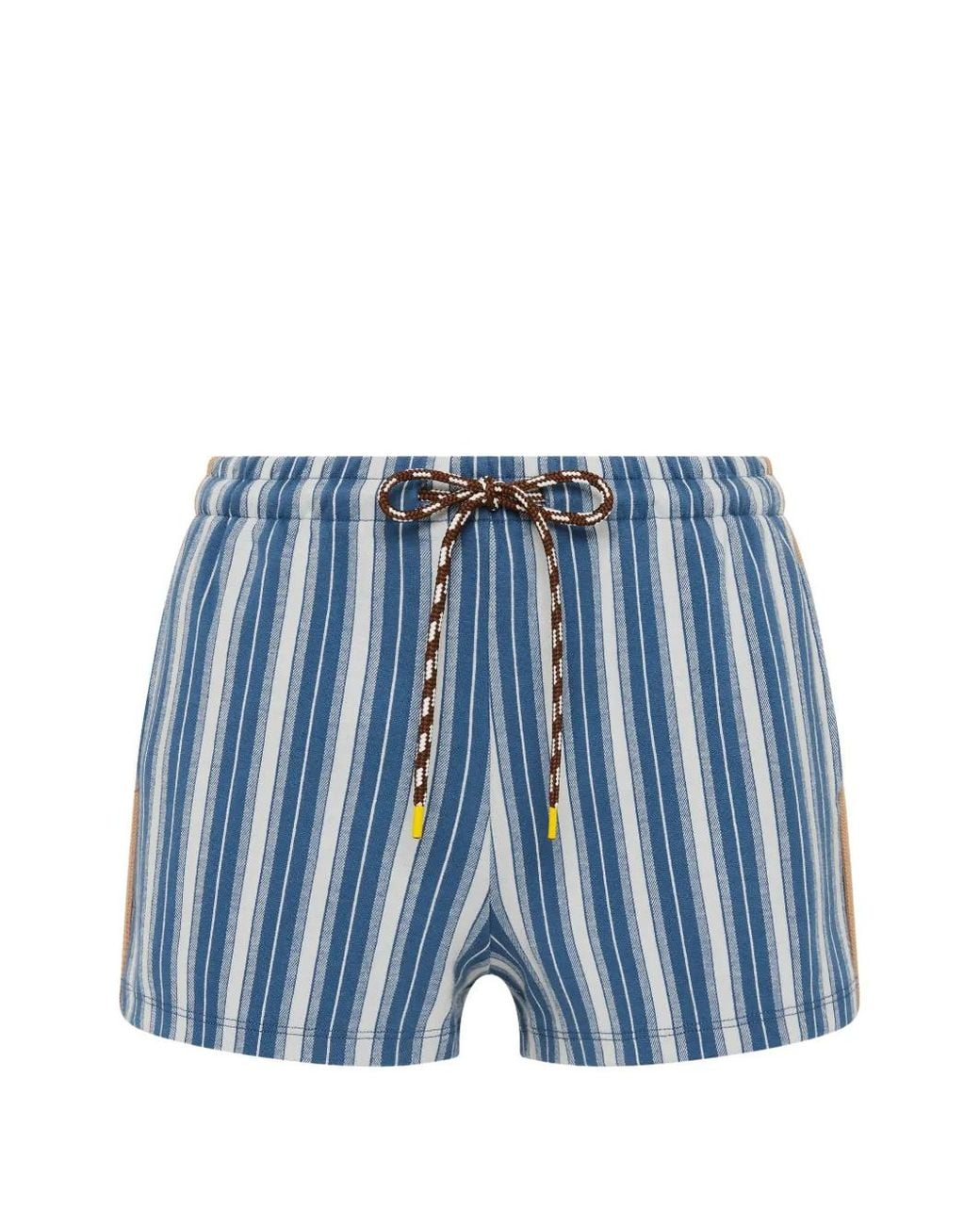 The Upside Blue Palmas Helena Striped Shorts