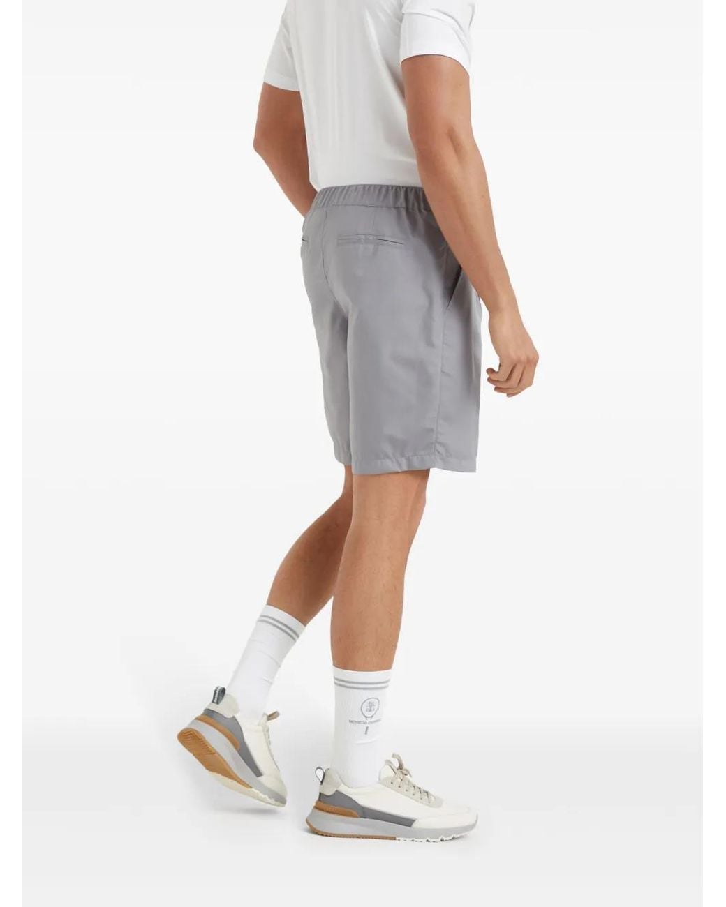 Bermudas Con Parche Del Logo Brunello Cucinelli de hombre de color Gray