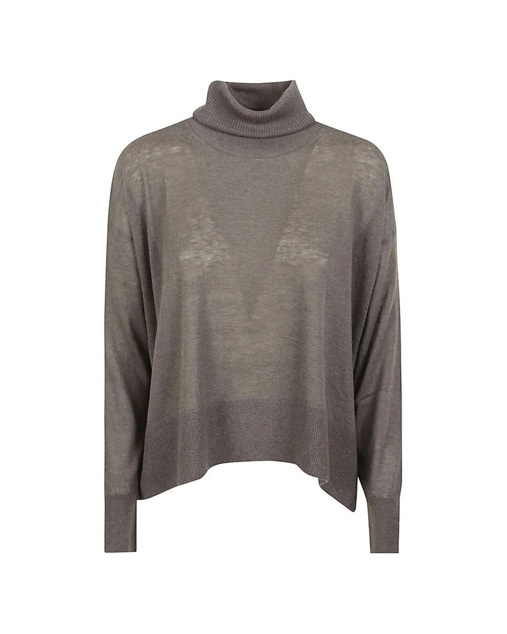 C.T.Plage Gray High-Neck Cashmere Sweater