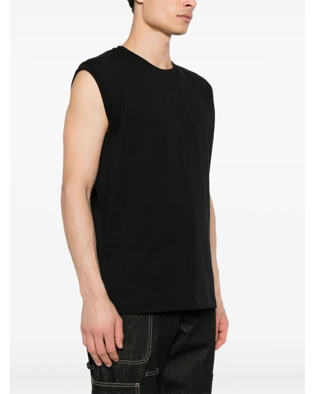 Helmut Lang Black Logo-Print Sleeveless T-Shirt