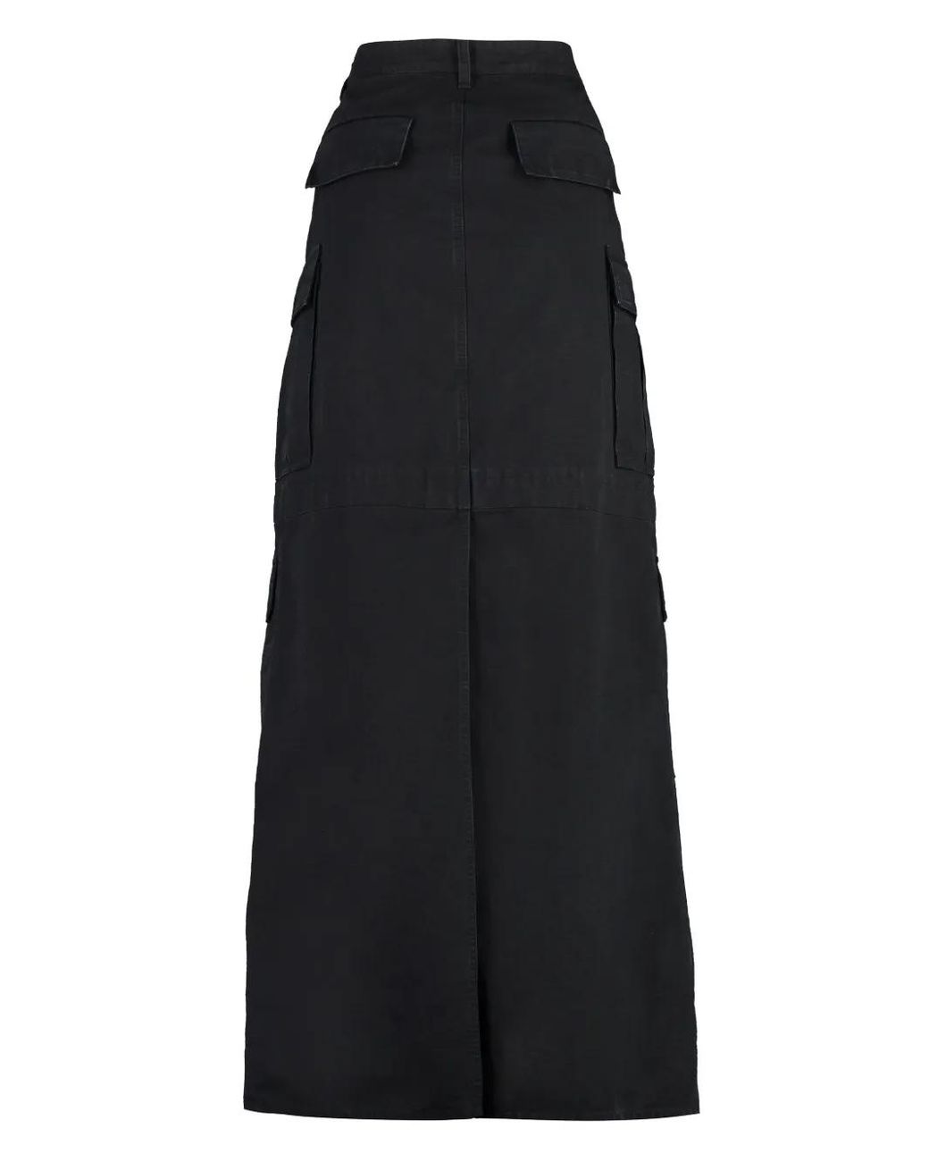 Balenciaga Black Cargo-Pockets Slit Skirt