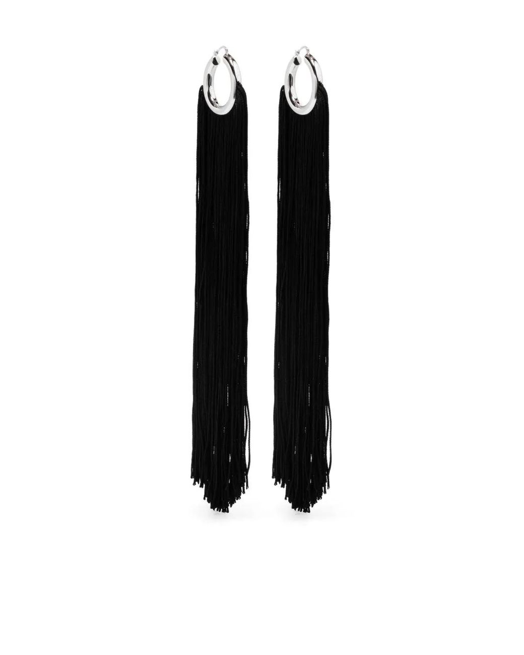 Pendientes Con Flecos Jil Sander de color Black
