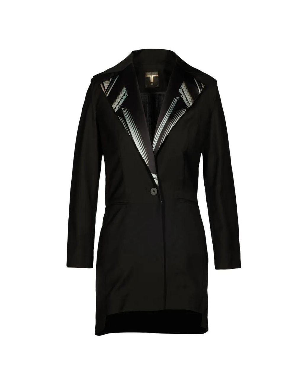 Tessitura Black The Column Silk-Lapel Blazer