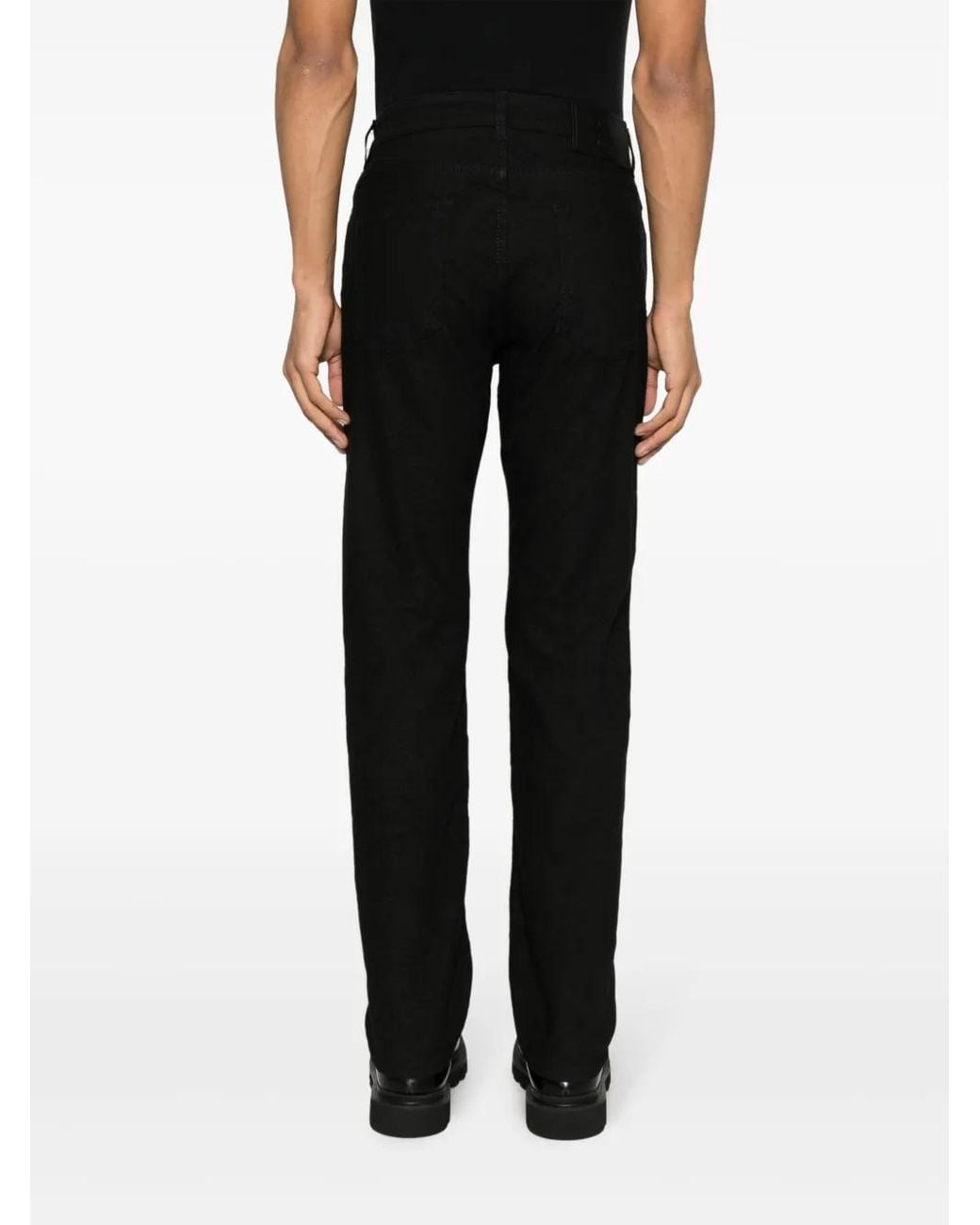 Etro Black Jacquard Slim-Fit Jeans for men