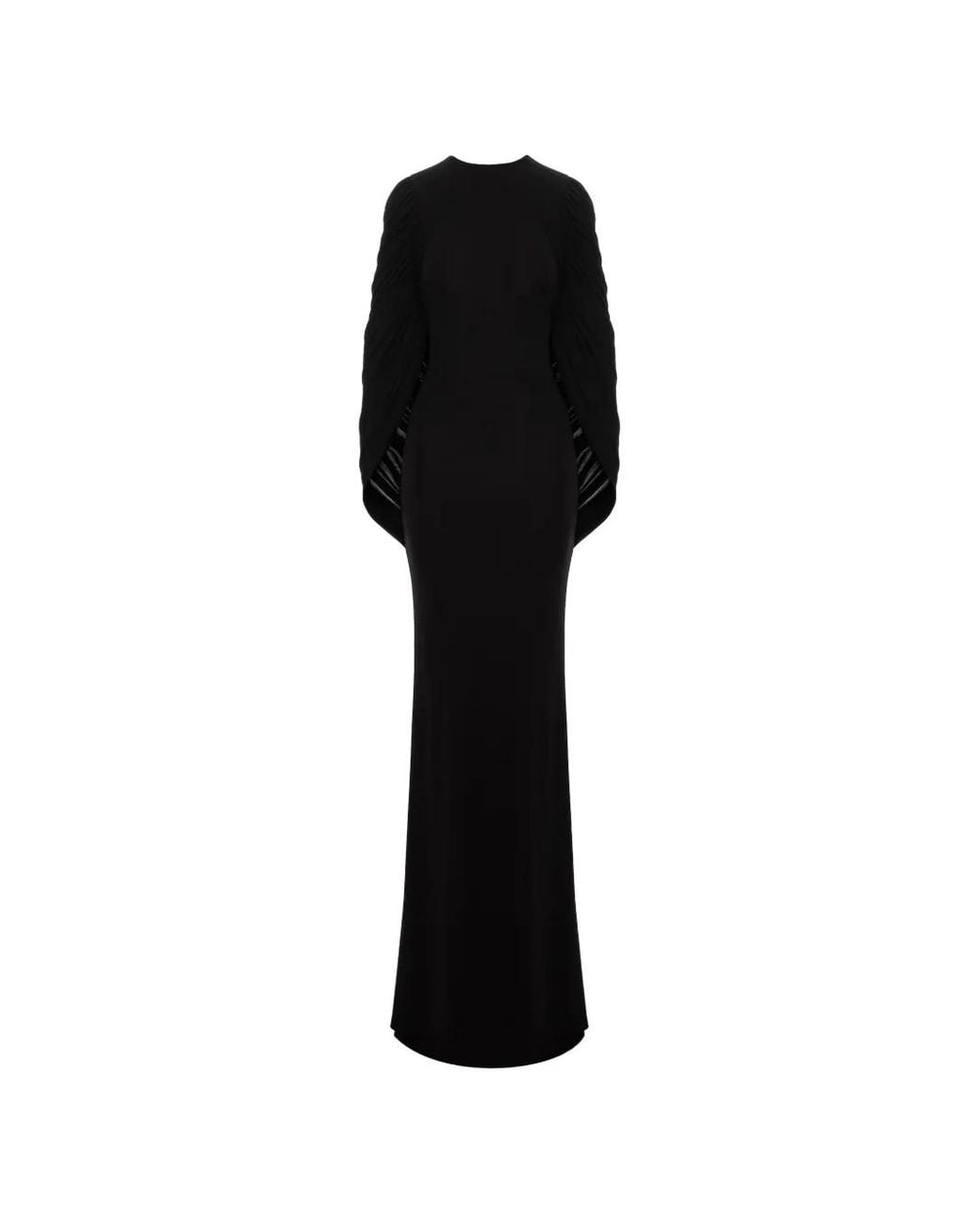 SEEN USERS Black Fallen Angel Ruched-Sleeve Maxi Dress