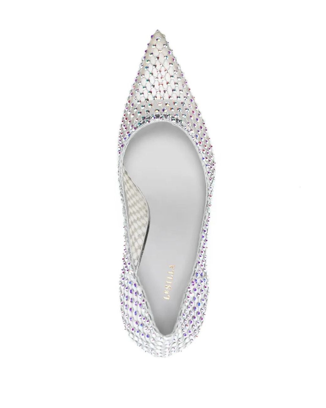 Le Silla Gilda 90 Mm Pumps Verfraaid Met Kristallen in het White