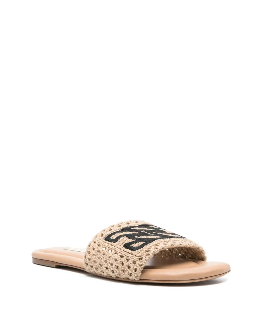 Casadei Natural Positano Flat Sandals