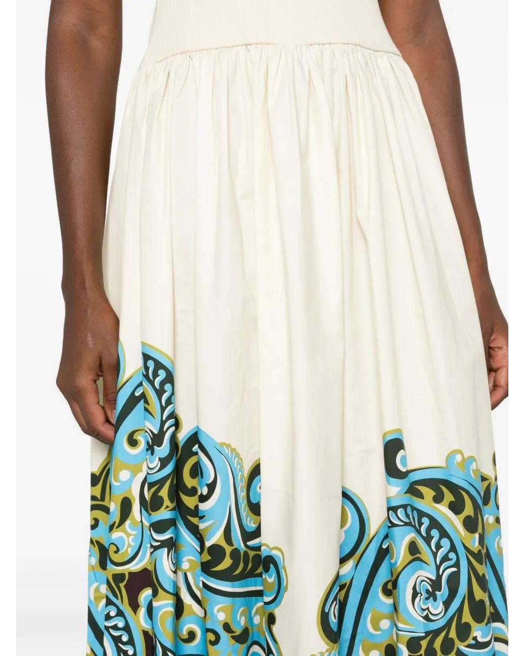 ALÉMAIS White Natalia Paisley-Print Sleeveless Midi Dress