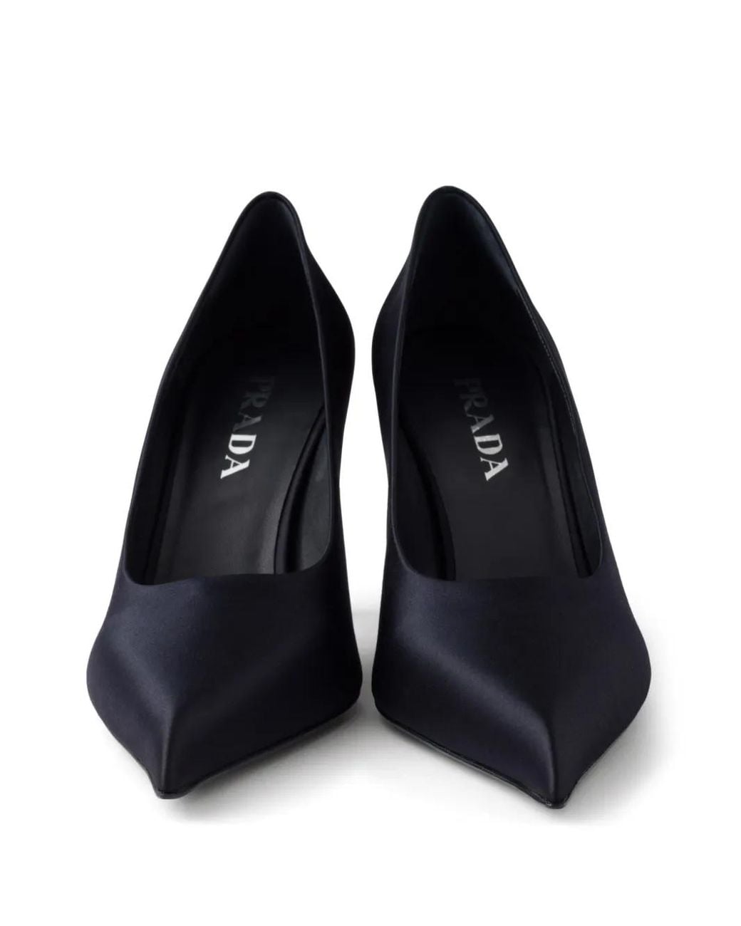 Prada Blue 85Mm Satin Pumps