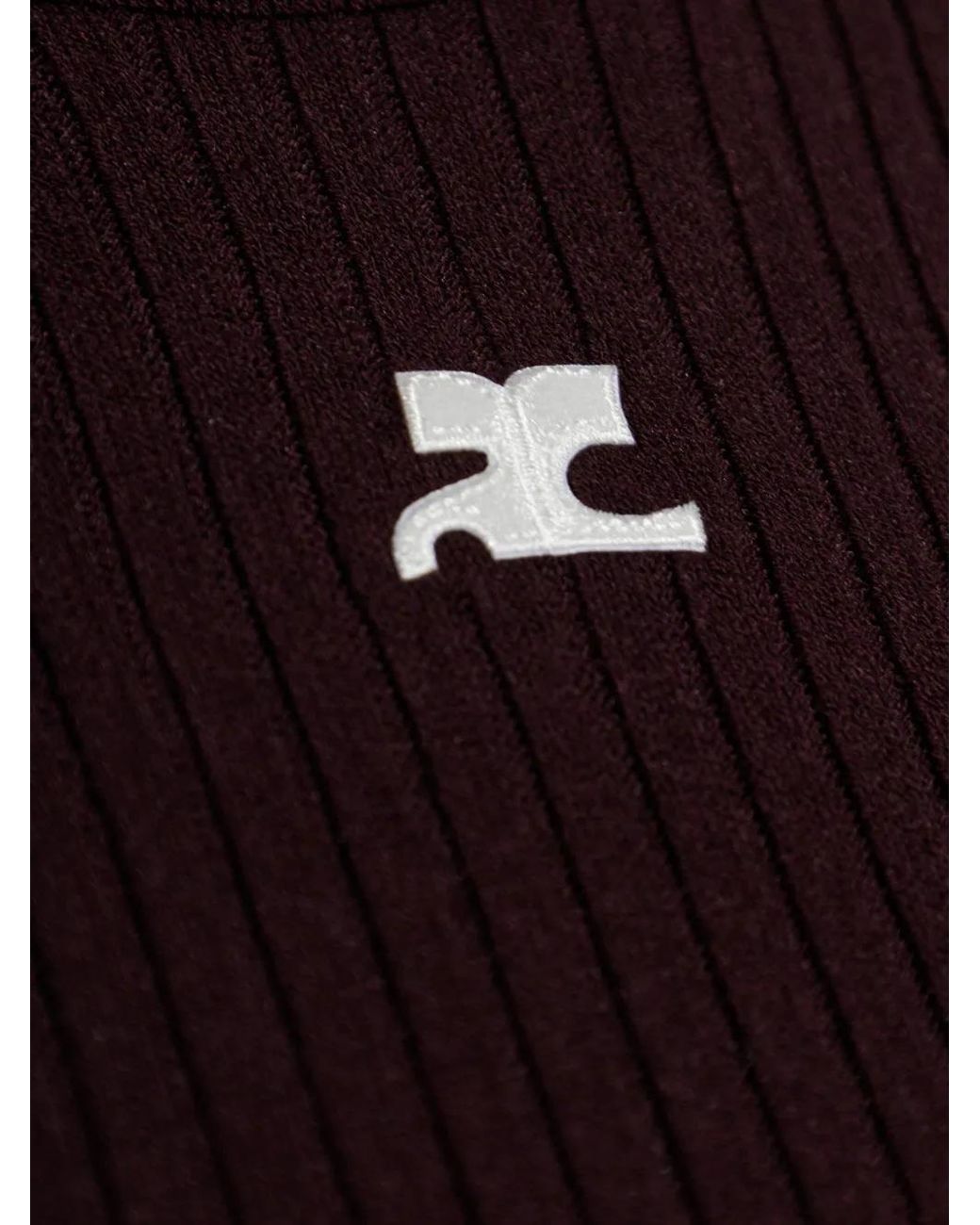 Courreges Purple Reedition Short Sleeves Rib Knit Sweater