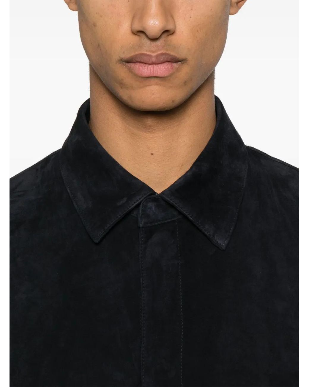 Emporio Armani Black Suede Shirt Jacket for men