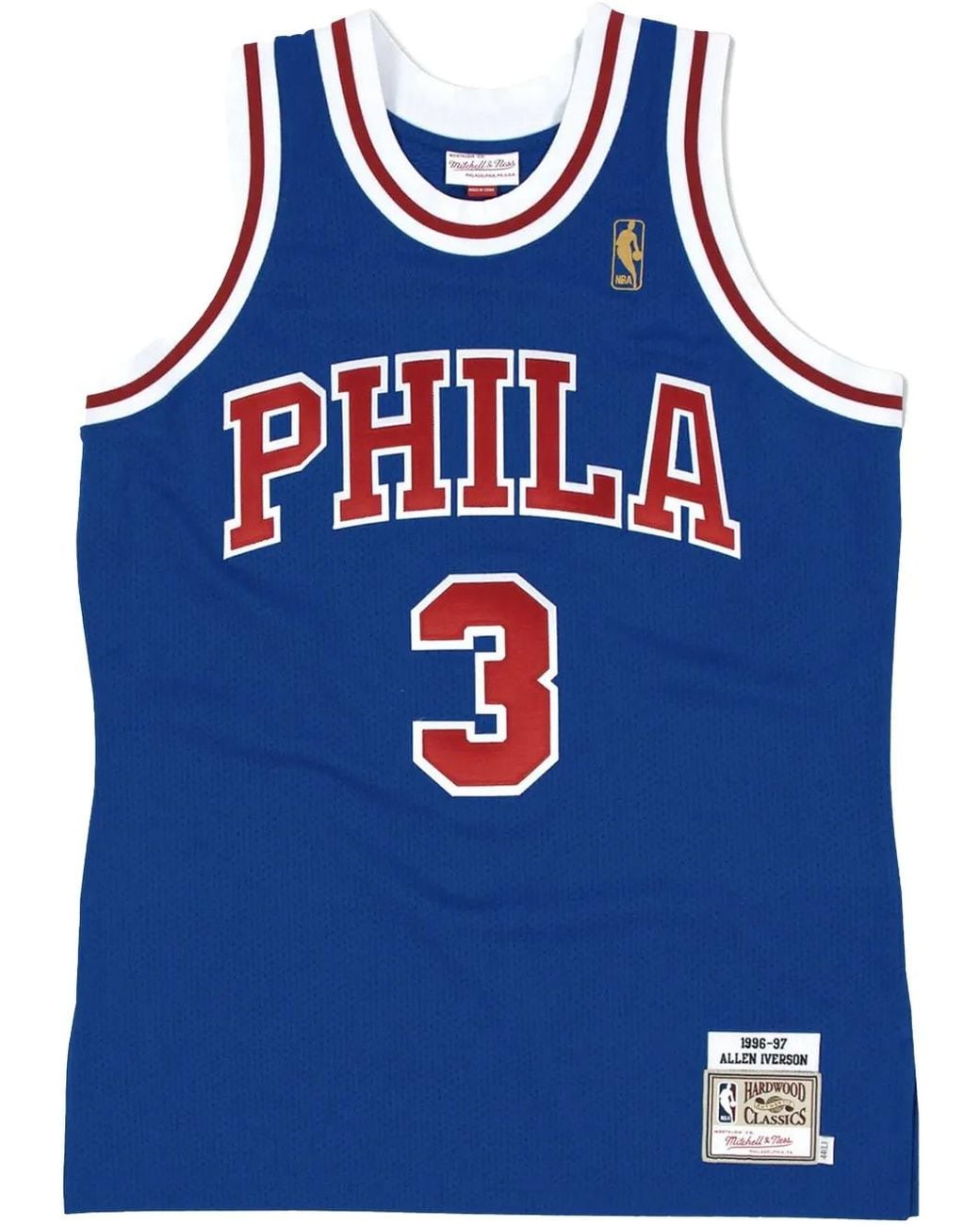 Mitchell & Ness Blue 1996/97 Allen Iverson Philadelphia 76Ers Authentic Alternate Jersey for men