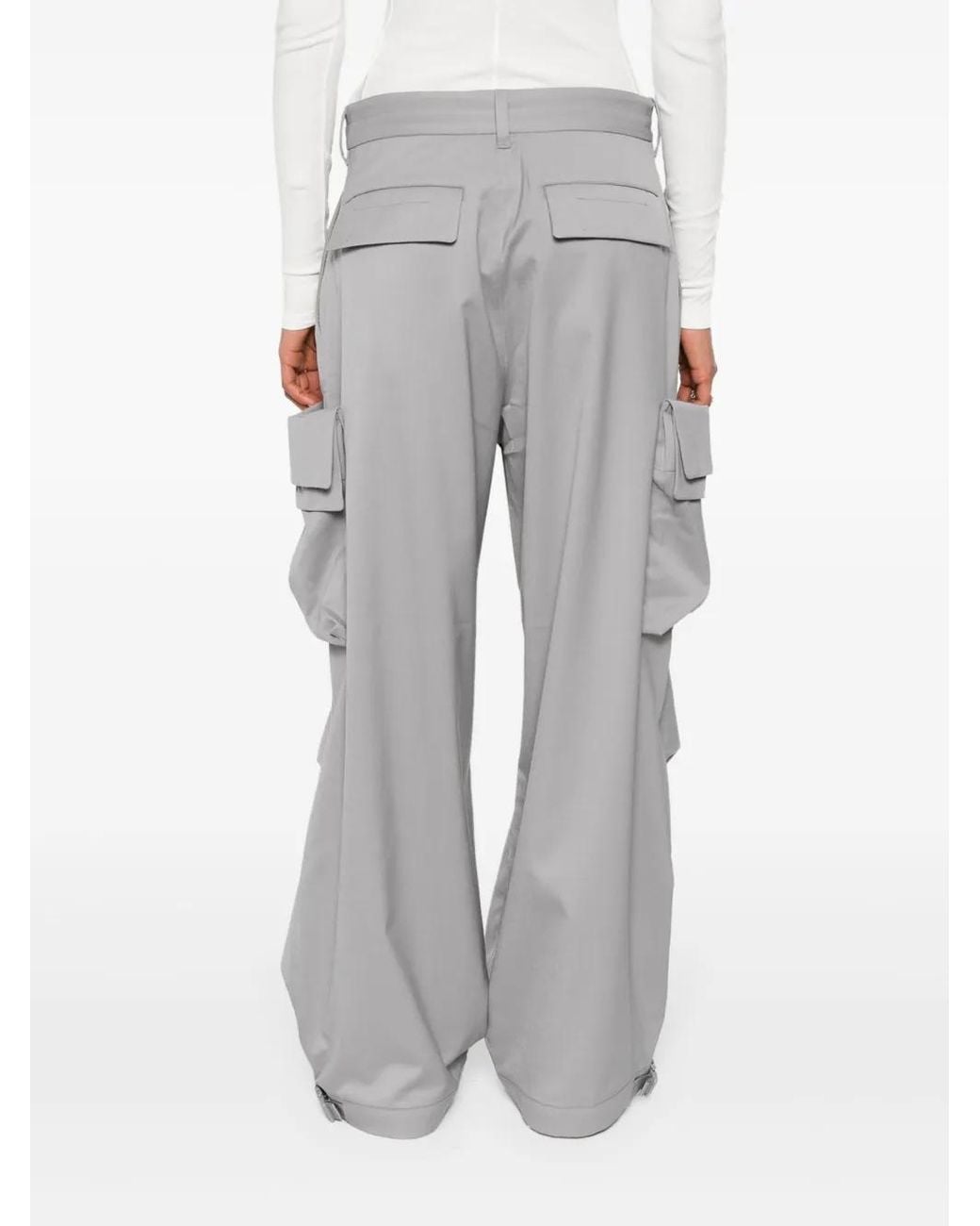 Y-3 Gray Logo-Print Cargo Pants