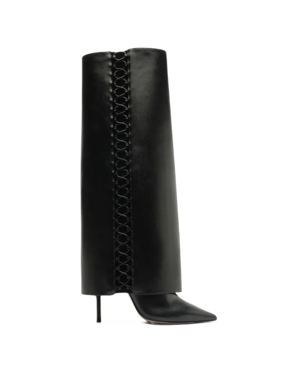 Alexandre Birman Black Holly Lace-Up Leather Boots