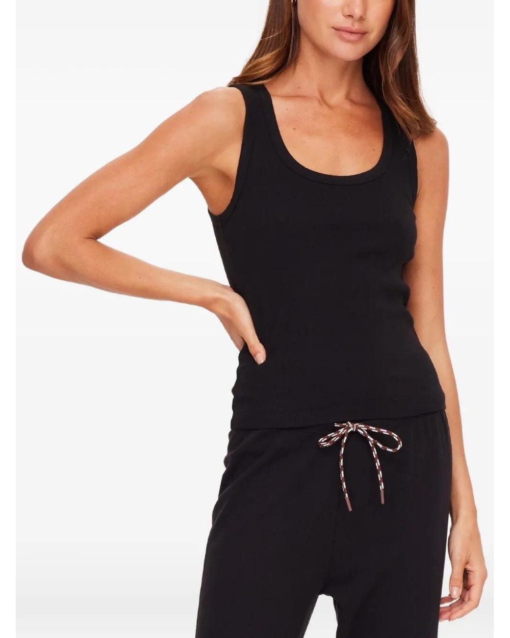 The Upside Black Bangalow Ribbed Tank Top
